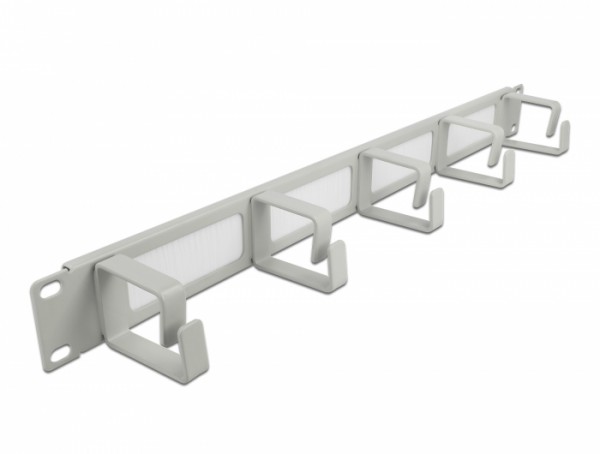 Delock 19″ Kabelmanagement Bürstenleiste mit 5 Bügeln 1 HE grau