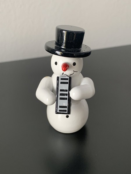 Schneemann  mit Melodika Dekofigur aus Holz 5,5cm