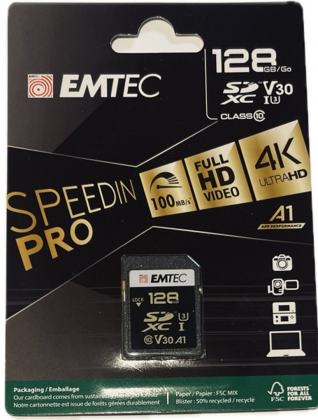 128GB SDXC UHS-I U3 V30 SpeedIN Speicherkarte Digitalkamera – High Speed 4K